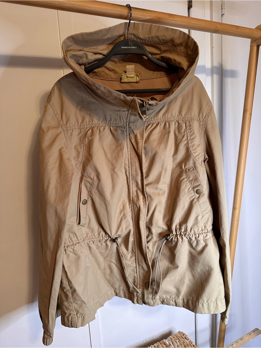 Beige Women's Hooded Anorak Jacket size medium‎